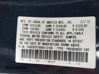 2017 Honda Accord LX with VIN 1HGCR2F3XHA013166, listed as a IAAI auction lot 41929001 with 193,951 mi miles. Bid and sale history available at carsss.com. Image 9.