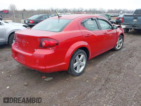 2013 Dodge Avenger with VIN 1C3CDZAB7DN649233, listed as a IAAI auction lot 41555445 with 118,846 mi miles and . Bid and sale history available at DreamBid. Image 4.