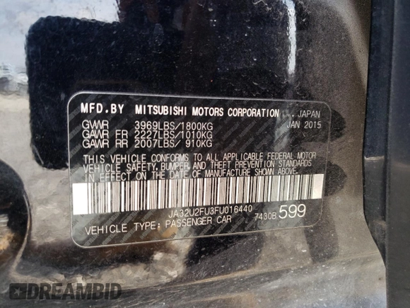 2015 Mitsubishi Lancer ES with VIN JA32U2FU3FU016440, listed as a Copart auction lot 72739934 with 148,741 mi miles and Salvage Title. Bid and sale history available at DreamBid. Image 14.