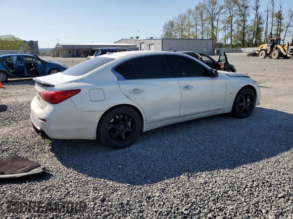2014 Infiniti Q50 Premium with VIN JN1BV7AR4EM701742, listed as a Copart auction lot 53336985 with Not provided miles and Salvage title. Bid and sale history available at DreamBid. Image 3.