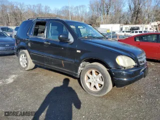 2001 Mercedes-Benz M-Class with VIN 4JGAB72EX1A277472, listed as a Copart auction lot 86857214 with 0 mi miles and Salvage Title. Bid and sale history available at carsss.com. Image 4.