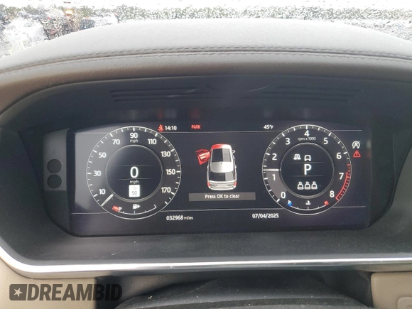 2020 Land Rover Range Rover P525 HSE with VIN SALGS2SE7LA588533, listed as a Copart auction lot 44499365 with 32,968 mi miles and Salvage title. Bid and sale history available at DreamBid. Image 9.
