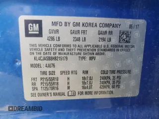 2017 Buick Encore Preferred with VIN KL4CJASB8HB215179, listed as a Copart auction lot 63497235 with 66,896 mi miles and Clean title. Bid and sale history available at DreamBid. Image 14.