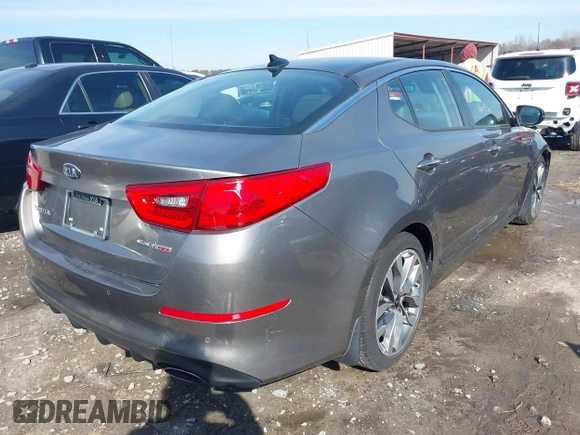 2015 Kia Optima SX Turbo with VIN 5XXGR4A62FG404441, listed as a IAAI auction lot 41662646 with 185,977 mi miles. Bid and sale history available at carsss.com. Image 4.