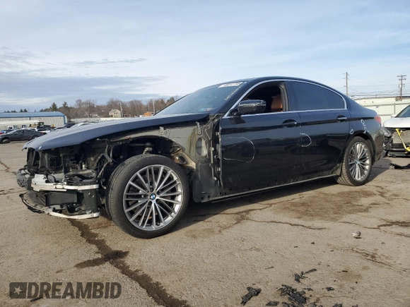 2017 BMW 5 Series 530i xDrive with VIN WBAJA7C3XHG905295, listed as a Copart auction lot 46812795 with 96,012 mi miles and Salvage Title. Bid and sale history available at carsss.com. Image 1.