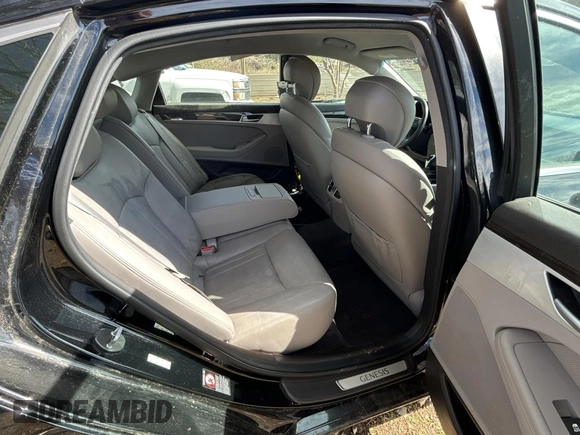 2017 Genesis G80 3.8L with VIN KMHGN4JEXHU192707, listed as a Copart auction lot 51038255 with 96,720 mi miles and Salvage title. Bid and sale history available at DreamBid. Image 6.
