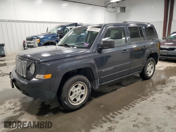2016 Jeep Patriot Sport with VIN 1C4NJRBB7GD535528, listed as a Copart auction lot 56628325 with 122,278 mi miles and Salvage title. Bid and sale history available at DreamBid. Image 1.