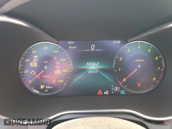 2021 Mercedes-Benz C 300 with VIN W1KWK8DB8MG100428, listed as a Copart auction lot 60537275 with 35,917 mi miles and Salvage title. Bid and sale history available at DreamBid. Image 9.