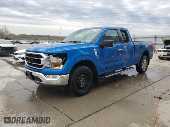 2021 Ford F-150 XL with VIN 1FTFX1E82MKE64671, listed as a Copart auction lot 51819705 with 34,913 mi miles and Salvage title. Bid and sale history available at DreamBid. Image 1.
