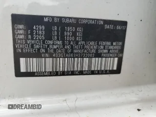 2017 Subaru Impreza Premium with VIN 4S3GTAB63H3732002, listed as a Copart auction lot 55493265 with 120,130 mi miles and Salvage title. Bid and sale history available at DreamBid. Image 12.