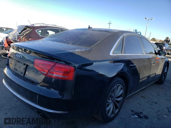 2013 Audi A8 L 3.0L with VIN WAURGAFD2DN008190, listed as a Copart auction lot 43369565 with 0 mi miles and Salvage Title. Bid and sale history available at carsss.com. Image 3.