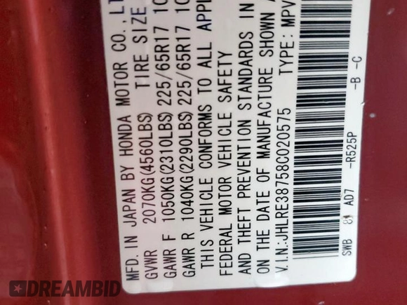 2008 Honda CR-V EX-L z VIN JHLRE38758C020575, wystawiony jako Copart lot #55874615 z przebiegiem 181 489 mil mil oraz Szkoda całkowita • Salvage title. Historia ofert i sprzedaży dostępna na DreamBid. Obrazek 13.