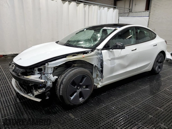 2022 Tesla Model 3 with VIN 5YJ3E1EA6NF370092, listed as a Copart auction lot 54396245 with 98,048 mi miles and Clean Title. Bid and sale history available at DreamBid. Image 1.