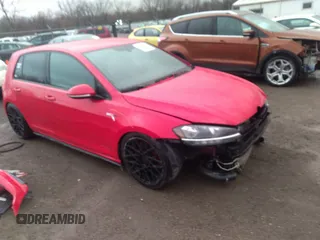 2018 Volkswagen Golf GTI S with VIN 3VW447AU5JM293826, listed as a IAAI auction lot 41836972 with 75,008 mi miles. Bid and sale history available at carsss.com. Image 1.