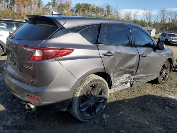 2021 Acura RDX w/A-Spec Package with VIN 5J8TC1H62ML016631, listed as a Copart auction lot 82493834 with 94,160 mi miles and Salvage Title. Bid and sale history available at carsss.com. Image 3.