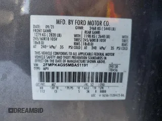 2021 Ford Edge SE with VIN 2FMPK4G95MBA51191, listed as a Copart auction lot 42379985 with 77,758 mi miles and Clean title. Bid and sale history available at DreamBid. Image 12.
