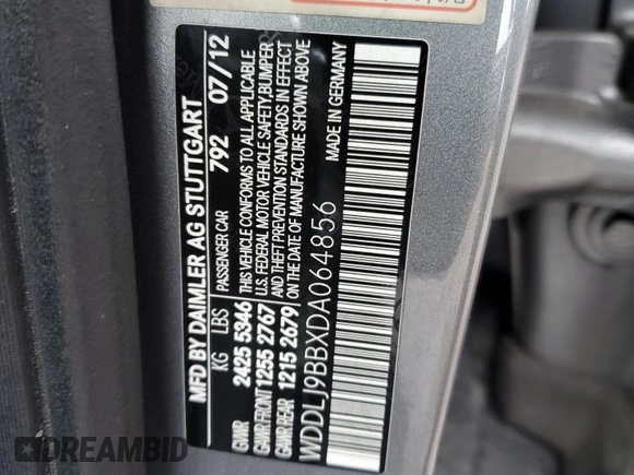 2013 Mercedes-Benz CLS-Class CLS 550 with VIN WDDLJ9BBXDA064856, listed as a Copart auction lot 41506485 with 106,426 mi miles and Salvage Title. Bid and sale history available at carsss.com. Image 12.