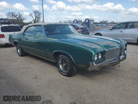 1972 Oldsmobile Cutlass with VIN 3J67K2M135052, listed as a Copart auction lot 75190394 with 78,577 mi miles and Non Repairable. Bid and sale history available at DreamBid. Image 4.