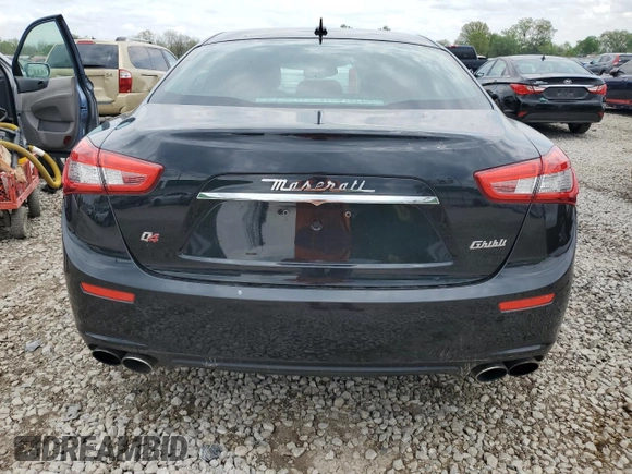 2016 Maserati Ghibli S Q4 with VIN ZAM57RTA4G1185177, listed as a Copart auction lot 55495705 with 51,486 mi miles and Salvage Title. Bid and sale history available at carsss.com. Image 6.