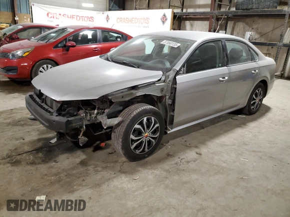 2012 Volkswagen Passat S w/Appearance with VIN 1VWAP7A37CC080611, listed as a Copart auction lot 87850135 with 137,686 mi miles and Salvage Title. Bid and sale history available at carsss.com. Image 1.