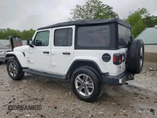 2018 Jeep Wrangler Unlimited Sahara with VIN 1C4HJXEG7JW255323, listed as a Copart auction lot 57586735 with 107,081 mi miles and Salvage title. Bid and sale history available at DreamBid. Image 2.