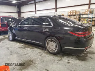 2020 Genesis G90 Premium with VIN KMTF34PA8LU081156, listed as a Copart auction lot 44808875 with 53,629 mi miles and Salvage Title. Bid and sale history available at carsss.com. Image 2.