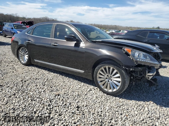 2014 Hyundai Equus Signature with VIN KMHGH4JH6EU077924, listed as a Copart auction lot 49043885 with 101,753 mi miles and Salvage Title. Bid and sale history available at DreamBid. Image 4.