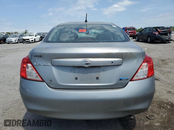 2014 Nissan Versa S with VIN 3N1CN7AP5EL864820, listed as a Copart auction lot 53992555 with 0 mi miles and Salvage Title. Bid and sale history available at carsss.com. Image 6.