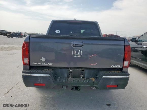 2019 Honda Ridgeline RTL-E with VIN 5FPYK3F71KB021020, listed as a Copart auction lot 52617435 with 75,399 mi miles and Salvage Title. Bid and sale history available at carsss.com. Image 6.