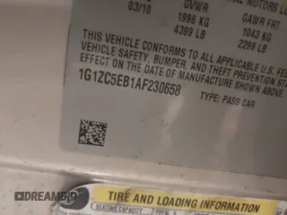 2010 Chevrolet Malibu 1LT with VIN 1G1ZC5EB1AF230658, listed as a IAAI auction lot 42093916 with 251,206 mi miles and . Bid and sale history available at DreamBid. Image 9.