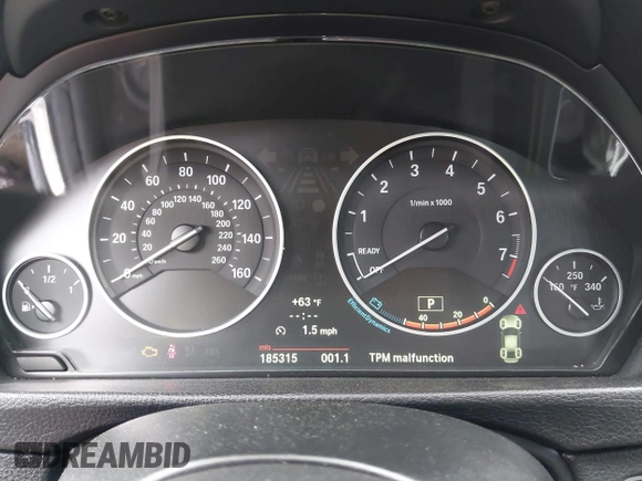 2012 BMW 3 Series 328i with VIN WBA3A5C50CF342321, listed as a IAAI auction lot 41914770 with 185,315 mi miles. Bid and sale history available at carsss.com. Image 7.