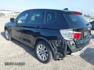 2013 BMW X3 xDrive28i with VIN 5UXWX9C57D0A13160, listed as a IAAI auction lot 42001594 with 140,630 mi miles. Bid and sale history available at carsss.com. Image 3.