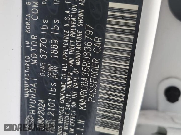 2024 Hyundai Venue Limited with VIN KMHRC8A35RU336797, listed as a Copart auction lot 42943775 with 11,321 mi miles and Non Repairable. Bid and sale history available at DreamBid. Image 15.