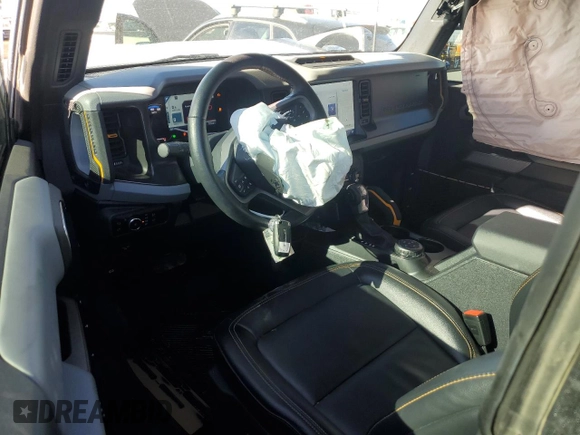 2023 Ford Bronco with VIN 1FMDE5CP4PLC09478, listed as a Copart auction lot 43074085 with 7,379 mi miles and Salvage title. Bid and sale history available at DreamBid. Image 8.
