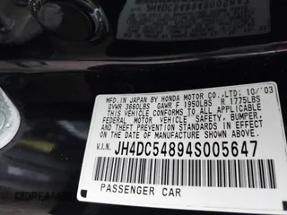 2004 Acura RSX z VIN JH4DC54894S005647, wystawiony jako IAAI lot #42226318 z przebiegiem 154 888 mil mil oraz . Historia ofert i sprzedaży dostępna na DreamBid. Obrazek 9.