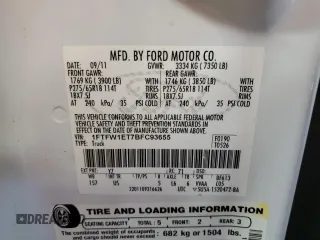 2011 Ford F-150 XLT with VIN 1FTFW1ET7BFC93655, listed as a Copart auction lot 56787545 with 172,479 mi miles and Clean title. Bid and sale history available at DreamBid. Image 12.