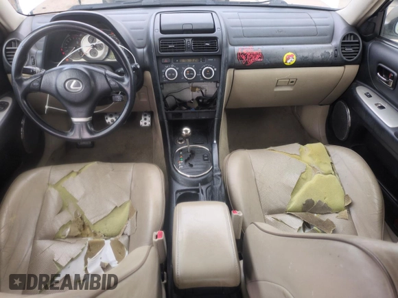 2005 Lexus IS 300 with VIN JTHBD192X50099570, listed as a Copart auction lot 55050765 with 162,558 mi miles and Salvage Title. Bid and sale history available at DreamBid. Image 8.