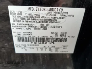 2010 Lincoln MKT with VIN 2LMHJ5ARXABJ17241, listed as a Copart auction lot 62271674 with 117,915 mi miles and Salvage Title. Bid and sale history available at DreamBid. Image 13.