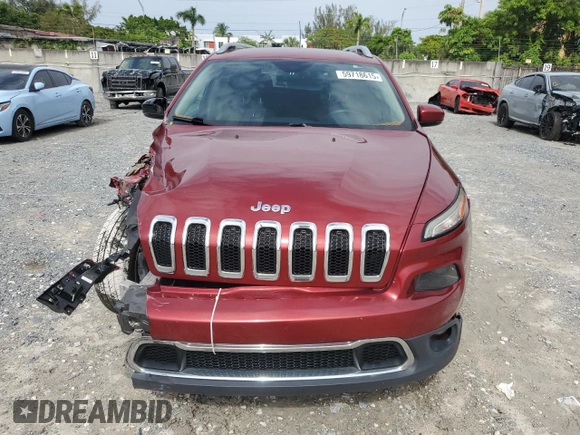 2016 Jeep Cherokee Limited with VIN 1C4PJLDB3GW135716, listed as a Copart auction lot 59718615 with 87,231 mi miles and Salvage title. Bid and sale history available at DreamBid. Image 5.