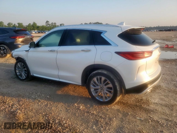 2024 Infiniti QX50 Luxe z VIN 3PCAJ5BA6RF104043, wystawiony jako Copart lot #59015075 z przebiegiem 13 276 mil mil oraz Szkoda całkowita • Salvage title. Historia ofert i sprzedaży dostępna na DreamBid. Obrazek 2.
