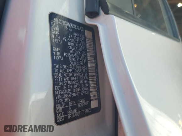 2013 Nissan Juke Nismo z VIN JN8AF5MV4DT229330, wystawiony jako Copart lot #51023155 z przebiegiem 141 791 mil mil oraz Czysty tytuł • Clean title. Historia ofert i sprzedaży dostępna na DreamBid. Obrazek 12.