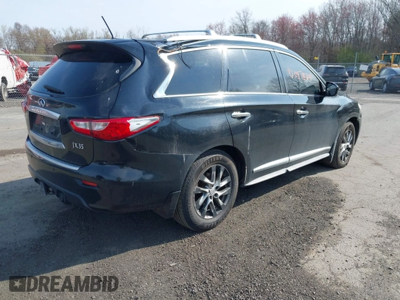 2013 Infiniti JX35 with VIN 5N1AL0MM2DC349038, listed as a IAAI auction lot 42087824 with 162,200 mi miles. Bid and sale history available at carsss.com. Image 4.