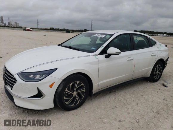2022 Hyundai Sonata Hybrid Blue with VIN KMHL24JJ5NA041713, listed as a Copart auction lot 78544704 with 74,849 mi miles and Salvage Title. Bid and sale history available at carsss.com. Image 1.