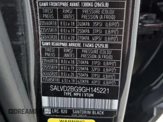 2016 Land Rover Range Rover Evoque HSE Dynamic z VIN SALVD2BG9GH145221, wystawiony jako Copart lot #79700814 z przebiegiem 147 673 mil mil oraz Szkoda całkowita • Salvage title. Historia ofert i sprzedaży dostępna na DreamBid. Obrazek 16.