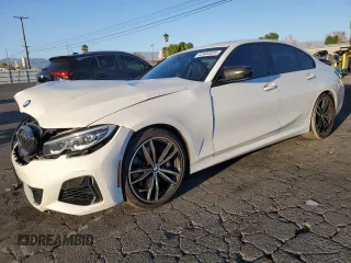 2021 BMW 3 Series M340i with VIN 3MW5U7J05M8B93885, listed as a Copart auction lot 42400835 with 48,771 mi miles and Salvage Title. Bid and sale history available at carsss.com. Image 1.