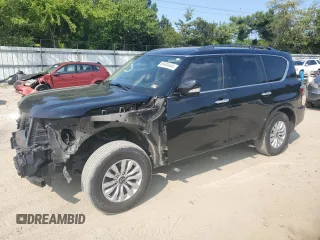 2021 Nissan Armada SV with VIN JN8AY2AD6M9662102, listed as a Copart auction lot 66484644 with 76,605 mi miles and Salvage Title. Bid and sale history available at carsss.com. Image 1.