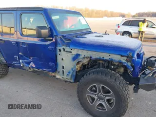 2018 Jeep Wrangler Unlimited Sport with VIN 1C4HJXDN2JW282882, listed as a IAAI auction lot 41744064 with 111,183 mi miles and . Bid and sale history available at DreamBid. Image 6.