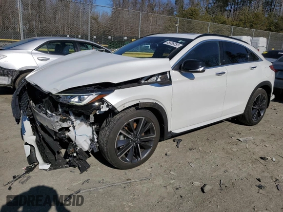2023 Infiniti QX55 Luxe with VIN 3PCAJ5JR3PF112752, listed as a Copart auction lot 45686855 with 15,817 mi miles and Salvage title. Bid and sale history available at DreamBid. Image 1.