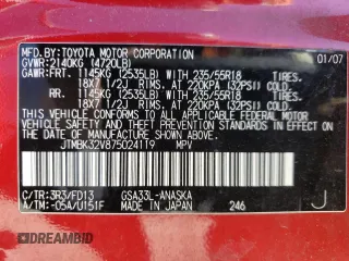 2007 Toyota RAV4 Sport with VIN JTMBK32V875024119, listed as a Copart auction lot 47658415 with 237,826 mi miles and Salvage Title. Bid and sale history available at carsss.com. Image 16.