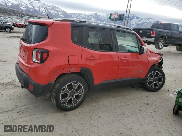 2017 Jeep Renegade Limited with VIN ZACCJADB1HPF10133, listed as a Copart auction lot 49827395 with 116,250 mi miles and Salvage title. Bid and sale history available at DreamBid. Image 3.
